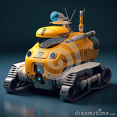 Deep underwater exploration robot, Deep sea exploration Stock Photo