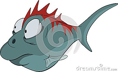 Deep-water fish. Cartoon Vector Illustration