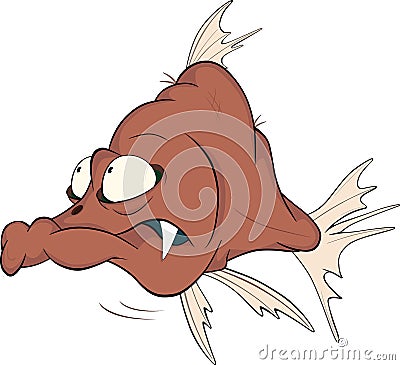 Deep water fish. Cartoon Vector Illustration