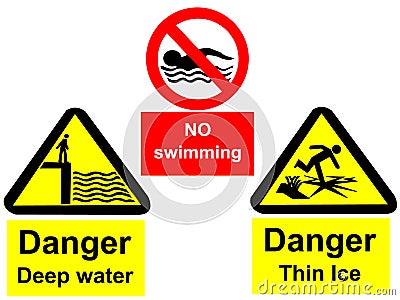 Deep water signs Vector Illustration