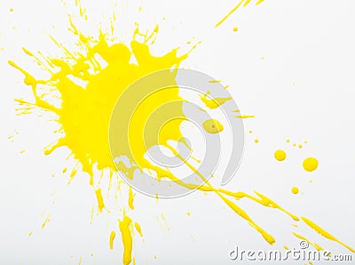 Deep yellow paint spot Stock Photo
