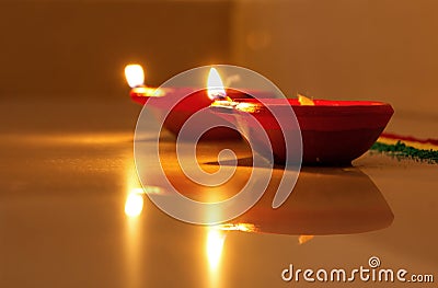 Deepak with flame Stock Photo