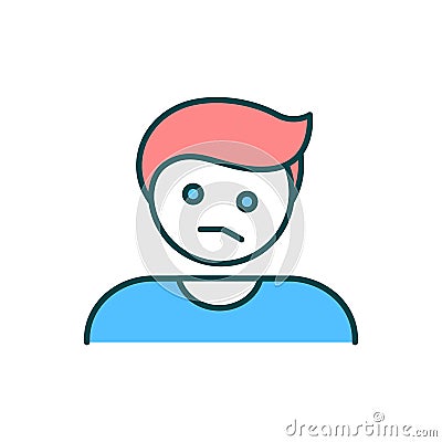 Deeply depressed mood RGB color icon Vector Illustration