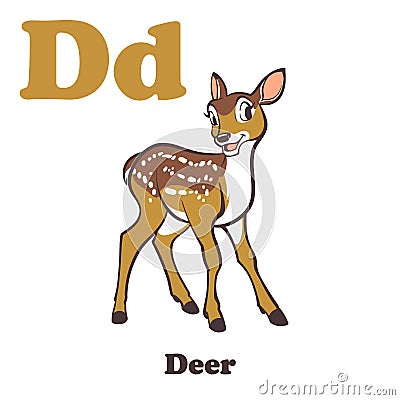 D for Deer Vector Illustration