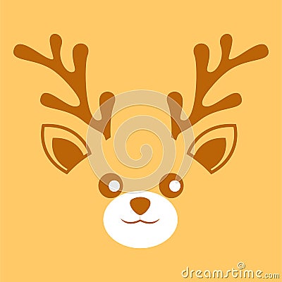 Deer Antler Face Background Illustration Vector Illustration