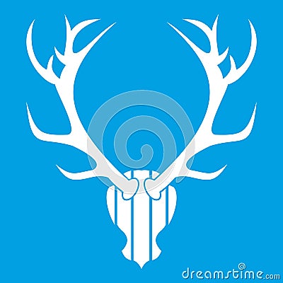 Deer antler icon white Vector Illustration