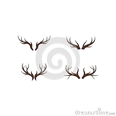 Deer antler logo vector icon illustration Vector Illustration