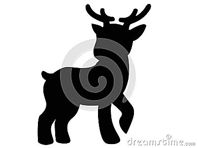 Deer. The beautiful image of a little deer. Picture with a silhouette of a deer. Vector Illustration