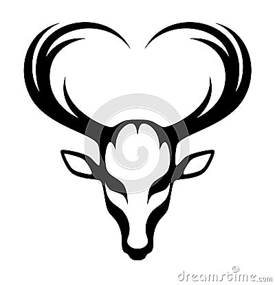 Deer black head Vector Illustration