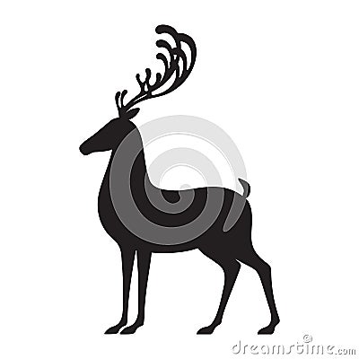 Deer black vector illustration elk silhouette Vector Illustration