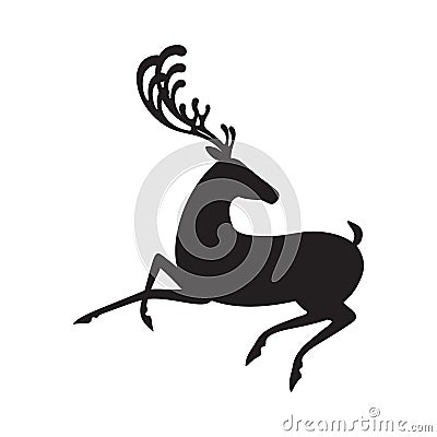 Deer black vector illustration elk silhouette Vector Illustration