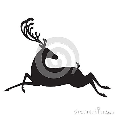 Deer black vector illustration elk silhouette Vector Illustration