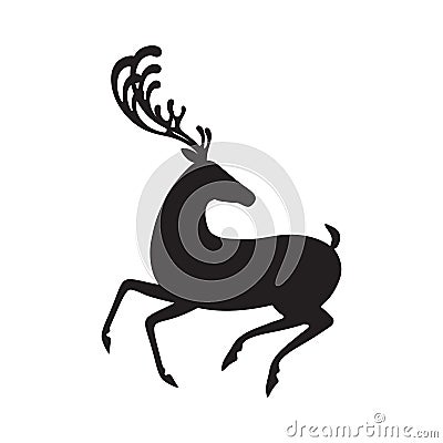 Deer black vector illustration elk silhouette Vector Illustration