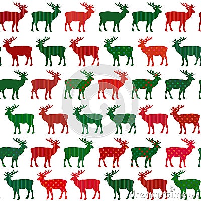 Deer Christmas holiday vector seamless pattern Vector Illustration