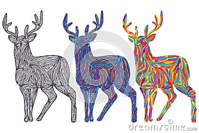 Deer colorful color Vector Illustration