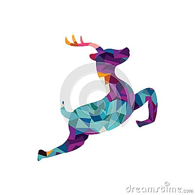 deer colorful mosaic pattern Vector Illustration