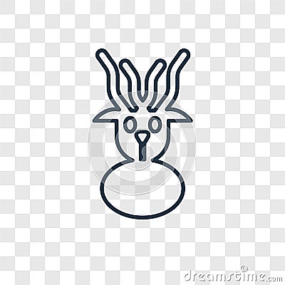 Deer concept vector linear icon isolated on transparent background, Deer concept transparency logo in outline style Vector Illustration