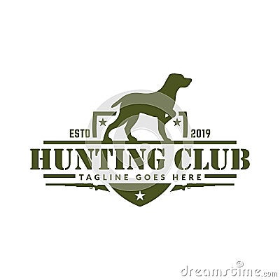 Deer or duck hunting logo, hunting badge or emblem for hunting club and sports Vector Illustration