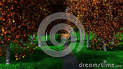 Deer in the Fall. Stock Photo