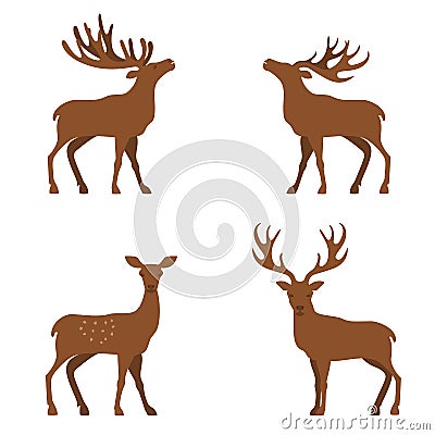 Deer flat illustration Vector Illustration