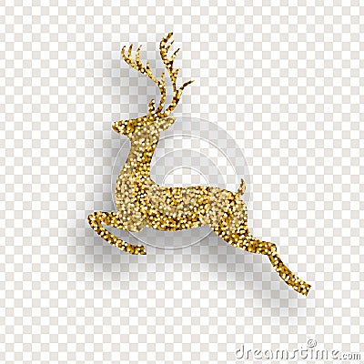 Deer with Golden sparkles on transparent background. Vector illustration Vector Illustration