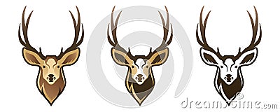 Deer head animal mascot vector design illustration logo Vector Illustration