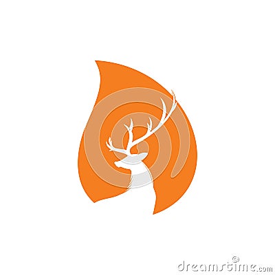 Deer head drop shape concept Logo Design Vector Illustration