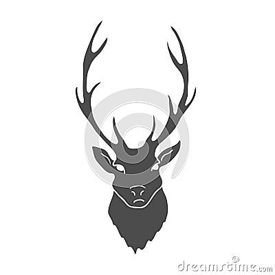 Deer Head isolated on white background. Vector Vector Illustration
