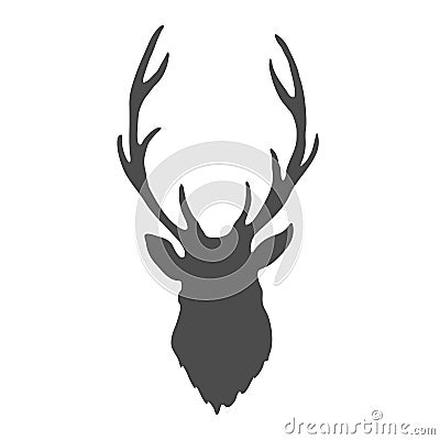 Deer Head isolated on white background. Vector Vector Illustration