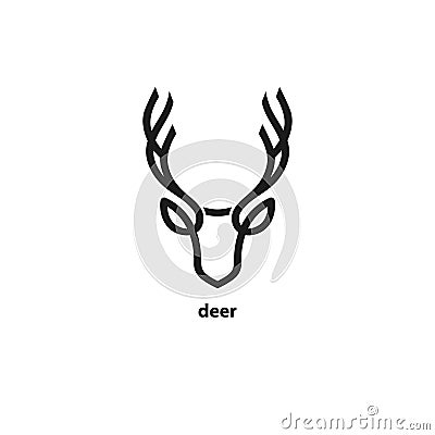 Deer head line icon. Vector Illustration