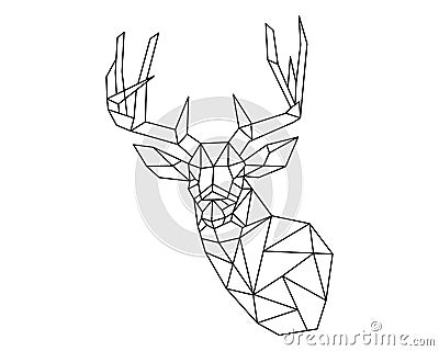 Deer head polygon Vector Illustration