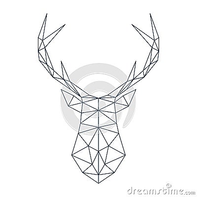 Deer head in polygonal style. Vector illustration Vector Illustration