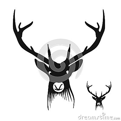 Deer Head Silhouette Vector Illustration