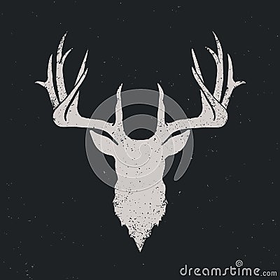 Deer head silhouette invert Vector Illustration