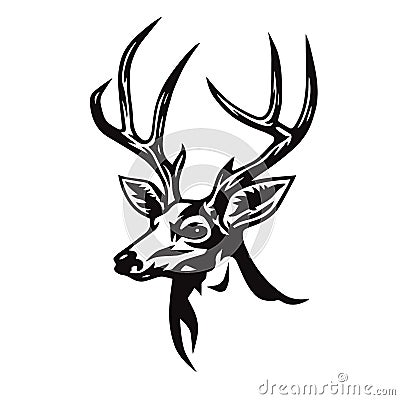 Deer Head Stylized Drawing. Logo Template Vector Illustration Vector Illustration