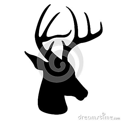 Deer head vector black silhouette Vector Illustration