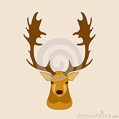 Deer head vector flat style Vector Illustration