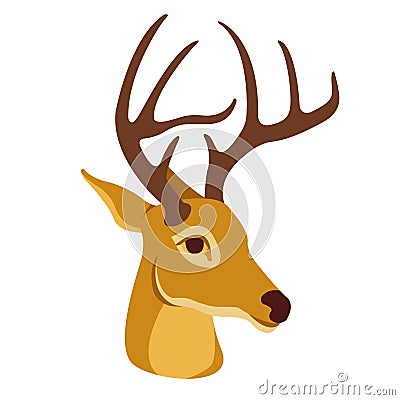 Deer head vector flat style Vector Illustration