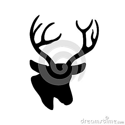 Deer head vector illustration black Vector Illustration