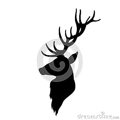 Deer head vector illustration black silhouette Vector Illustration