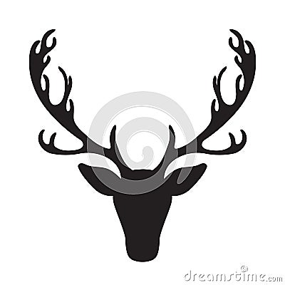 Deer head vector illustration isolated elk silhouette Vector Illustration