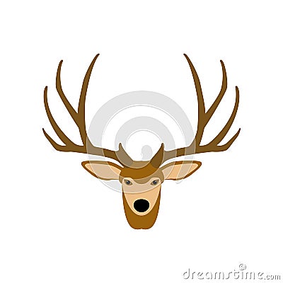 Deer head vector illustration style flat side Vector Illustration