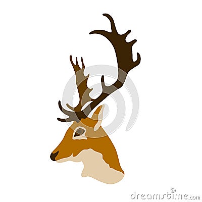 Deer head vector style flat Vector Illustration
