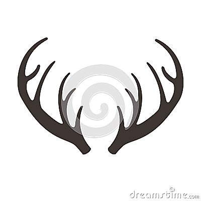 Deer horns vector illusrtation. Antlers vector silhouette icon. Hunting trophies. Reindeer Vector Illustration