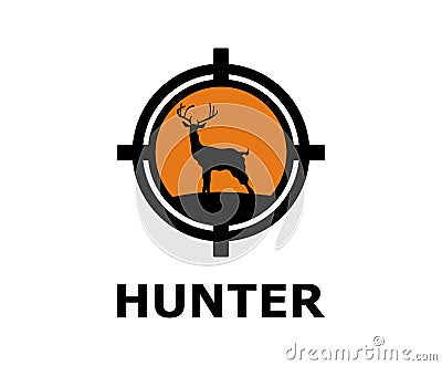 Deer hunter logo 1 Vector Illustration