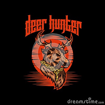 Deer hunter design vector illustration Cartoon Illustration