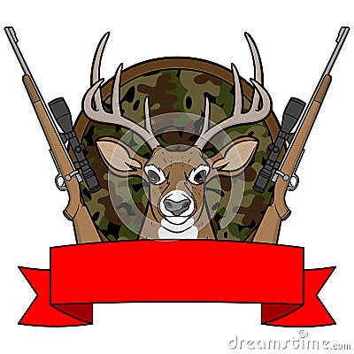 Deer Hunting Camp Vector Illustration