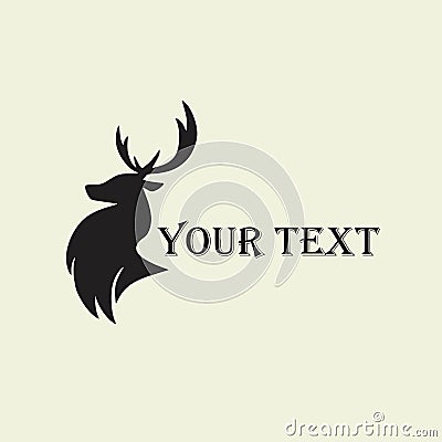 Deer Hunting Silhouette Template Vector Design Logo Vector Illustration