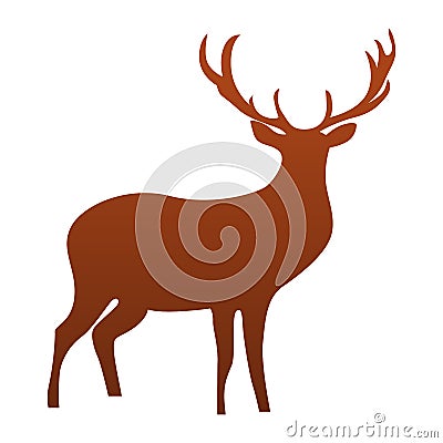 Deer icon, simple style Vector Illustration