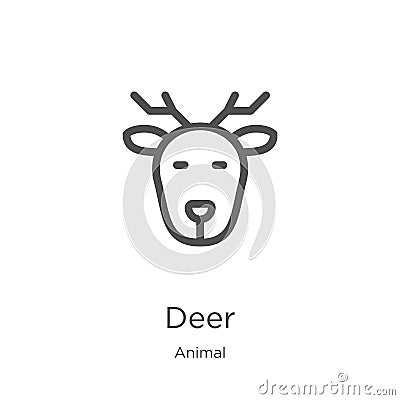 deer icon vector from animal collection. Thin line deer outline icon vector illustration. Outline, thin line deer icon for website Vector Illustration